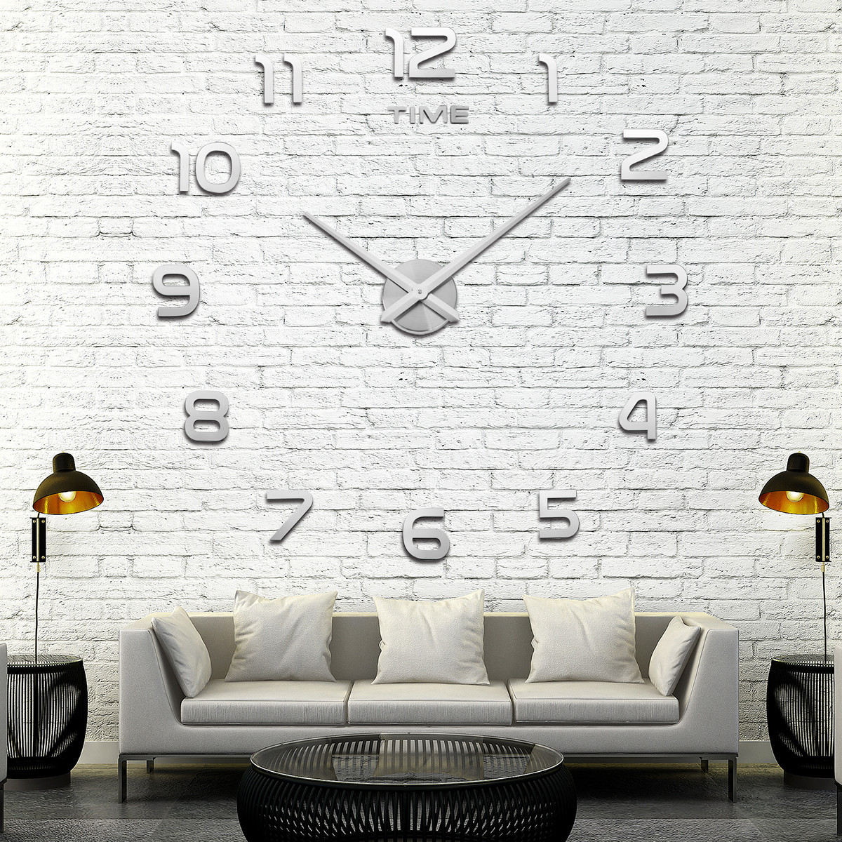 3D Frameless DIY Digital Wall Clock Sticker (17–47 Inch Adjustable) - View 2