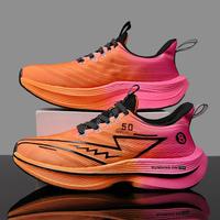 Chaussures de marathon unisexes tendance, imperméables, respirantes, avec empeigne en mesh léger et durable, à lacets, en tissu hautement élastique