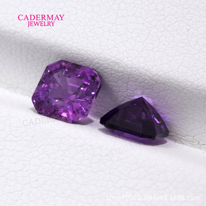Cadermay Cultivated Sapphire Loose Stone Square Violet Color Synthetic Gemstone For Jewelry Making - Product Image 5