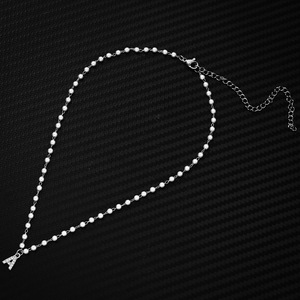 Collar Colgante <span class=keywords><strong>con</strong></span> Letras Iniciales <span class=keywords><strong>de</strong></span> Acero Inoxidable, Collar <span class=keywords><strong>con</strong></span> Perlas Simuladas, Joyería para <span class=keywords><strong>Mujer</strong></span> - Product Image 6