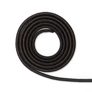 Cordão elástico preto para meninas, alta qualidade, forte, 3mm, elástico