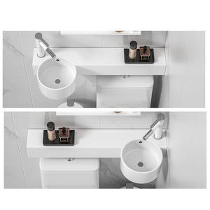 Lavabo à <span class=keywords><strong>main</strong></span> en céramique blanche européenne Prix Vanité moderne Lavabo de salle de bain mural simple pour hôtel villa - Product Image 5