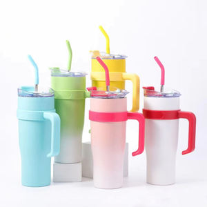 Vaso Térmico Personalizado con Logotipo Empresarial, 40 oz, Acero Inoxidable 304, Aislado al Vacío, para Auto/Oficina, con Asa, Portátil, para Bebidas Frías - Product Image 1