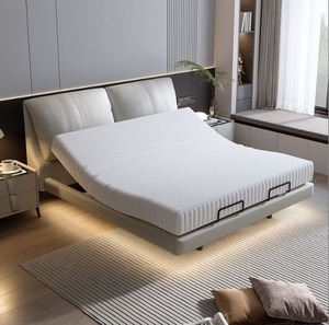 Cadre de lit électrique intelligent réglable en cuir luxueux et moderne |   Lit plateforme zéro gravité avec chargement USB |   Très résistant - Product Image 2