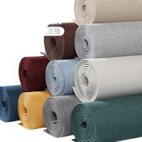 Panel Dekoratif Linen Tebal Tempel Sendiri untuk Latar Belakang TV Kamar Tidur