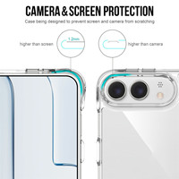 Coque de téléphone transparente haute qualité à protection intégrale pour iPhone Duo / 18 Pro Max / 18 Fold avec protection de charnière et pare-chocs