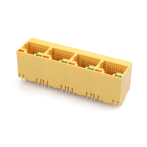 HAXN 524L 8P8C 1X4 Ethernet разъем светодиодный круглый разъем <span class=keywords><strong>RJ45</strong></span> с W/O щит PBT желтый - Product Image 2