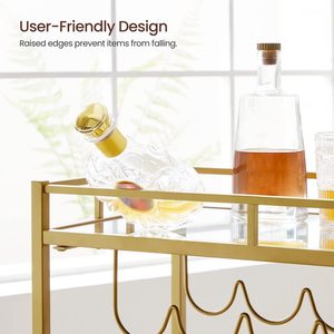 Étagère de rangement pour cuisine Nouveau plateau en verre trempé Mobilier industriel en métal <span class=keywords><strong>Chariot</strong></span> de bar de rangement <span class=keywords><strong>Chariot</strong></span> de cuisine en acier - Product Image 5