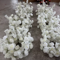 Dekorasi Bunga Pernikahan F209 Silk Wedding Aisle Garlend, Rangkaian Bunga Mawar Putih Buatan, Dekorasi Floral Mewah untuk Acara, Centerpiece