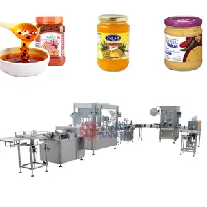 Automatic 4 Nozzles Glass Bottle Filling Machine Mayonnaise Cream Chocolate Sauce Spread Filling Machine