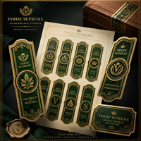 Autocollants de luxe personnalisés pour bandes de cigares, étiquettes gaufrées en feuille d'or pour un branding haut de gamme, autocollants étanches.