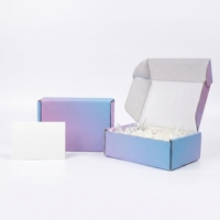 Boîte d'expédition auto-élevante personnalisée avec logo, pelliculage mat, en carton blanc extra rigide, avec fermeture éclair, recyclable, écologique, pour cadeaux et envois postaux