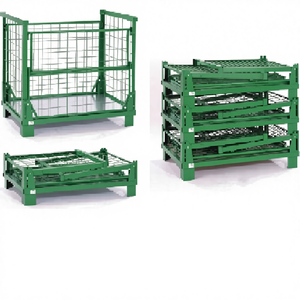 Vouwbare opslagkooi van gegalvaniseerd koolstofstaal, afmetingen aanpasbaar - Product Image 1