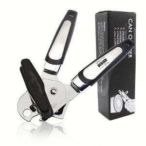 Abrelatas Metálico Multifuncional Personalizado con Diseño de Dibujos Animados en Negro, Mango de Agarre Suave, Herramienta de Cocina Duradera para una Apertura Suave, Ideal para Regalo - Product Image 1