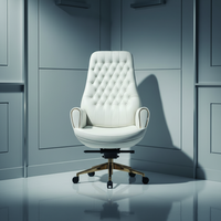 Chaise de bureau pivotante contemporaine CANBOTH avec revêtement en cuir PU et base en aluminium pour salon de manucure et usage bureautique Modèle C9132
