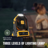 Petit ventilateur de plafond électrique portable rechargeable sur batterie USB pour bureau, camping et extérieur avec lumière