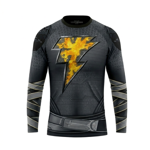 Maillot de moto à manches longues pour homme, imprimé éclair, séchage rapide, % polyester, grande taille, pour adultes, hiver, toutes saisons - Product Image 1