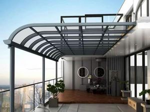 Tenda da sole in alluminio motorizzato tettoia Patio impermeabile tetto in <span class=keywords><strong>policarbonato</strong></span> ristorante a risparmio energetico parasole Uv Cover - Product Image 2