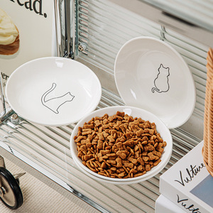 Tazón de cerámica para gatos, redondeado, antideslizante, con soporte para el cuello, para comida y golosinas para gatos - Product Image 1