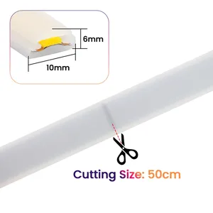Bande lumineuse <span class=keywords><strong>LED</strong></span> néon COB dimmable 110V <span class=keywords><strong>220V</strong></span>, étanche IP66, <span class=keywords><strong>ruban</strong></span> flexible 288 <span class=keywords><strong>LED</strong></span>/m, CRI 90, durée de vie 50 000 heures, pour chambre et salon - Product Image 6