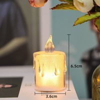 Ensemble de 3 bougies LED sans flamme effet cire coulante, lumière vacillante chaude, à piles, pour la maison, les mariages et les fêtes