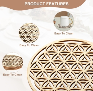 Dernier design de l'usine : Sous-verres en bois, sculptures en bois naturel, sous-verres promotionnels en bois - Product Image 3