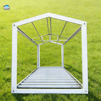 Structure en acier, toit en pointe, cadre noir, conteneur standard préfabriqué, maison mobile facile à installer