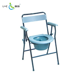 Silla de Inodoro L+C con Estructura de Hierro y Asiento Antideslizante para Personas Mayores y Pacientes, Uso en Baño - Product Image 1