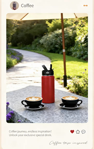 bpa free high quality Custom Double Wall <b>Insulated</b> Vacuum <b>Flask</b> Powder Coated Stainless Steel Sports Water Bottles with handle - Product Image 5