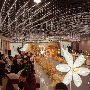 Lampadario con fiori di giglio <span class=keywords><strong>LED</strong></span> fata di nozze sfondo palcoscenico AC alimentato luce di ingresso decorazione per la casa farfalla per feste - Product Image 5