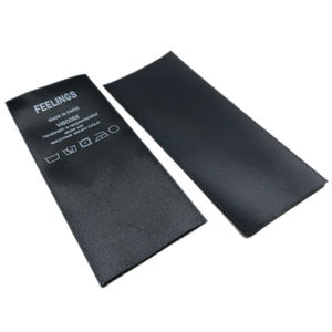 ملصق مخصص طباعة علامات الرقبة المنسوجة حافة العلامة التجارية شعار لامع أسود ساتان جينز الدنيم العلامات الرئيسية للملابس - Product Image 2