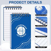 Bloc de Notas Impermeable de 5 x 3 Pulgadas con Espiral Superior, para Todo Tipo de Clima, con 50 Hojas, Bloc de Bolsillo para Regalo, para Oficina, Escuela, Aire Libre
