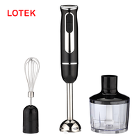 Mixeur Plongeant Électrique Multifonctionnel avec Commande par Bouton Poussoir, Lames en Acier Inoxydable, 8 Vitesses Variables