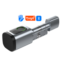 Serrure de porte électronique intelligente Tuya TTLock avec déverrouillage par empreinte digitale biométrique, carte RFID, mot de passe, application, clé, Bluetooth