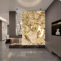 Panneaux muraux décoratifs en acrylique marbré Opulent 1220*2440mm, translucides, modernes, en surface solide, rétroéclairés, effet pierre