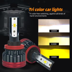 Ampoules de phare LED SFIDA <span class=keywords><strong>M1</strong></span> à trois couleurs commutables 6000K/4300K/3000K H4/H7/9005 25W 2500 Lumens Ajustement universel 18 mois - Product Image 3