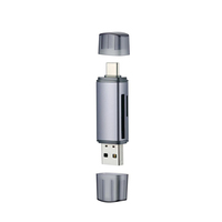 Lecteur de cartes Q16 multi-ports 4 en 1, lecteur de cartes TF/SD USB Type-C, lecteur de cartes stable pour téléphone portable et ordinateur