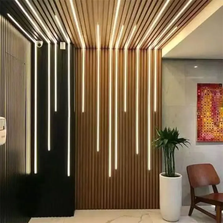 high quality Decorative Wall Cladding Panel Eco Wood 15mm Classic wooden pattern plastic wpc wall panel