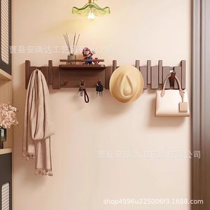 Wooden Storage Rack With Piano <b>Key</b> <b>Hooks</b> <b>Wall</b> Mounted Entryway Organizer <b>For</b> Clothing And Miscellaneous Items - Product Image 3