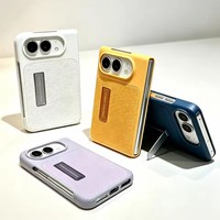 Étui de téléphone en cuir PU pour Apple iPhone Duo Fold, avec support invisible, fin, rigide, protecteur et antichoc