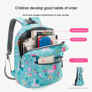 Einhorn bedrucktes Schult aschen set mit Lunch-Tasche New Oxford Multifunktion aler Grundschul rucksack Dreiteilige Kinder schult asche - Product Image 2