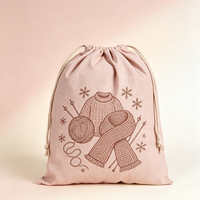 Pochette à cordon pliable en toile à motif personnalisé, écologique, réutilisable, anti-poussière, sac de rangement pour artisanat, outils de couture, fait main
