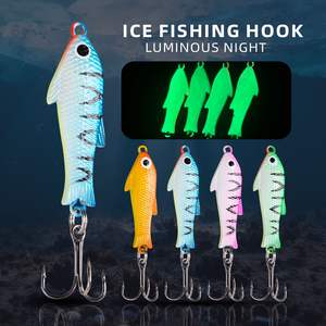 Señuelo de Pesca SNEDA que Brilla en la Oscuridad, 5.91cm/7.08g, Señuelo Metálico para Pesca en Hielo, Hundimiento Lento, 4 Colores, Anzuelo Triple para Todas las Capas de Agua - Product Image 4