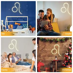 Signe d'<span class=keywords><strong>horoscope</strong></span> du zodiaque au néon lion pour décoration murale Constellation néon alimenté par USB astrologie cadeaux d'anniversaire - Product Image 3