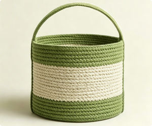 Cotton Rope <strong>Storage</strong> <strong>Basket</strong> <strong>Small</strong> Woven <strong>Basket</strong> with Handle Multifunctional <strong>Storage</strong> Bins for Gifts - Product Image 4