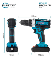 Perceuse Sans Fil Multifonctionnelle à Batterie Lithium 21V, Tournevis à Chocs, Kit Bricolage OEM, Garantie 1 An, Vitesse Variable FUJIIRYOKI
