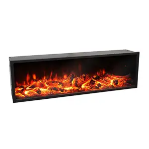 Landscape Type Electric Fireplace Firebox Fixed Built-In Wall Mounted Type Electric Flame No Heating