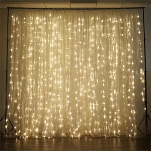 Guirlande lumineuse rideau à lumière led, 1 pièce, en fibre optique, étoile scintillante, cascade