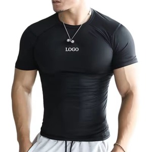 Men's Muscle Sportswear Short Sleeve Athletic Quickly Drying Tight Sport Compression T-shirt <b>Polyester</b> Fitness Shirt Gym <b>Tshirt</b> - Product Image 1