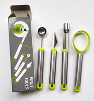 3-delige set roestvrijstalen keukenaccessoires, fruitdecoratie, meloenbollepel, fruit snijgereedschap